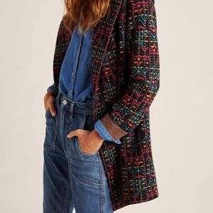 NWT Anthropologie Field Flower Wool Coat